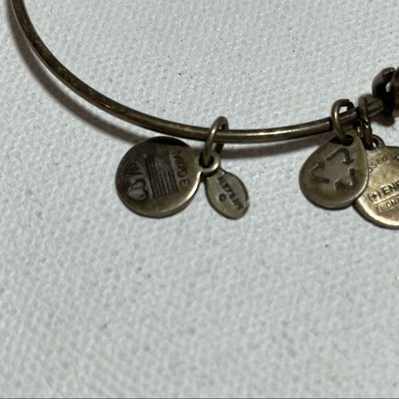 Alex and Ani and Chrysalis crown, lotus, OM, aquamarine charm Bracelet lot - Picture 8 of 13